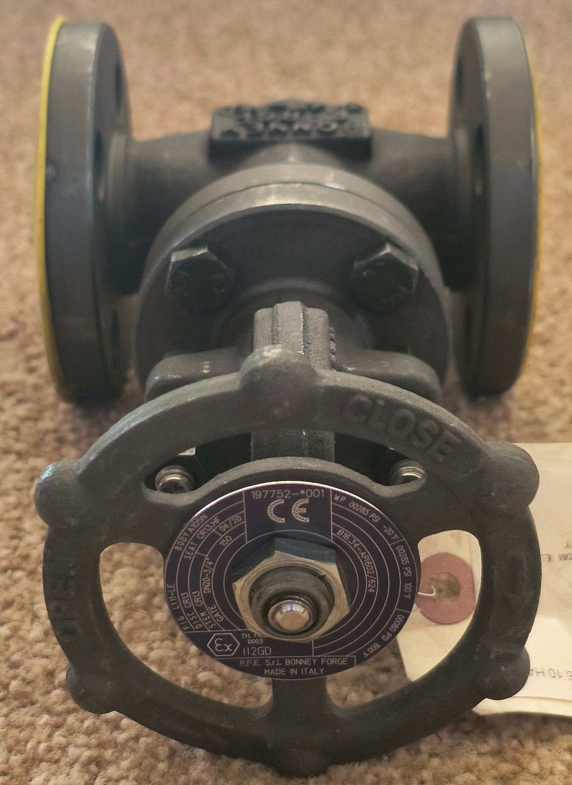 Bonney Forge 3/4" Gate Valve 150# Flanged RF A105N OS&Y Trim 8 NOS Italy L11-LE