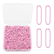 Pocoxll 100 Pcs Metal Ball Beads Chain Bulk, Dog Tag Metal Chain Key Chain Li...