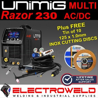 UNIMIG Razor 230 ACDC MIG TIG Stick Welder + 2 X Torch Machine AC/DC U11004K