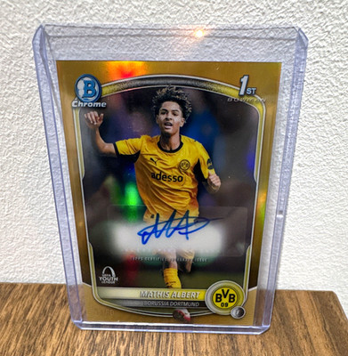 Topps Chrome UEFA 2025/26 Mathis Albert BVB Auto BYA-MA 38/50 1st Bowman