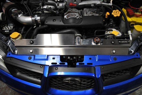 Placa de refrigeración radiador de aluminio Subaru WRX/STi negra plana 2002-2007 JDM - Imagen 3 de 4