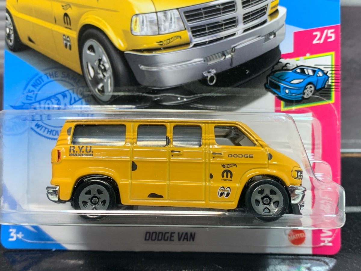 2021 Hot Wheels DODGE VAN in YELLOW MOON EYES HW DRIFT 2/5