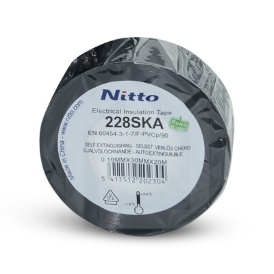 Nitto 228 SKA - Isolierband - 30mm x 20m Elektro Tape PVC Isotape - VDE -schwarz