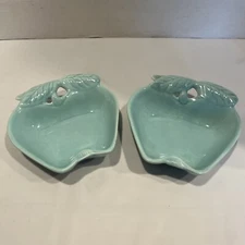 Hoenig Of California, USA Pottery, Turquoise Apple Dish #734 Vintage MCM
