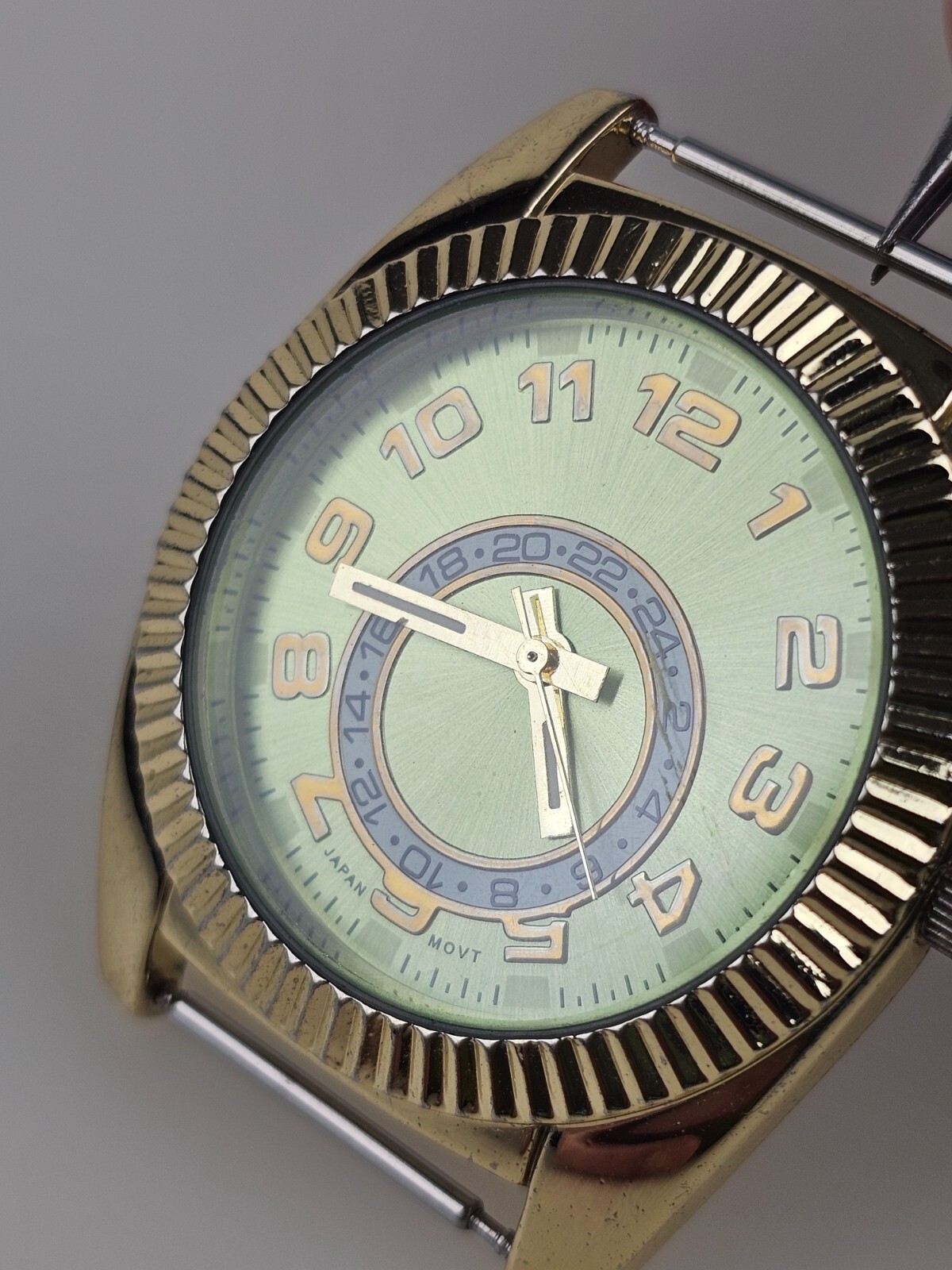 Accutime Watch Corp. 102005WM Green Wristwatch Watch Head Only Working Tested