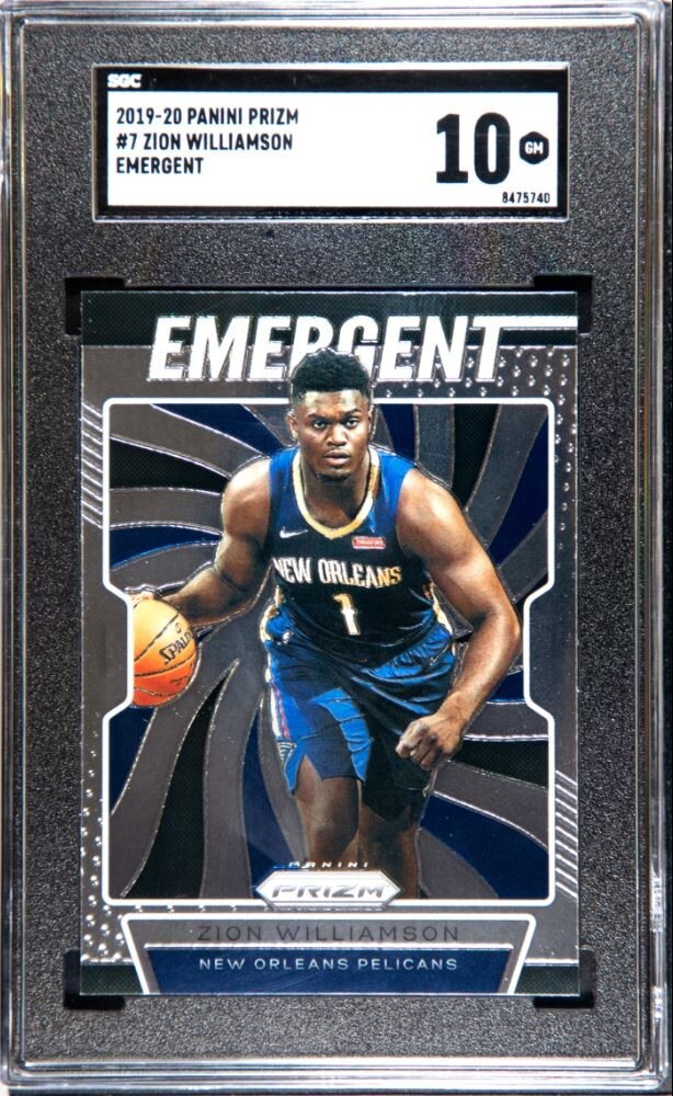 2019-20 Panini Prizm Zion Williamson SGC 10 Gem Mint Emergent Rookie #7