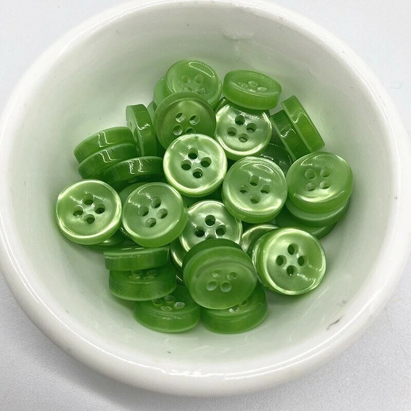 50Pcs Color Resin Cat Eye Buttons 11.5mm Pearl light Bowl Shape Four Eye Sewing - Image 4 of 4