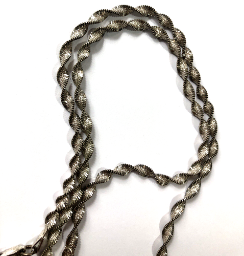 GM Sterling Silver Necklace Chain Twisted - 18 in Length - Picture 2 of 11