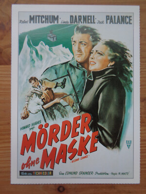 Filmplakatkarte / moviepostercard   Mörder ohne Maske  Robert Mitchum, L.Darnell