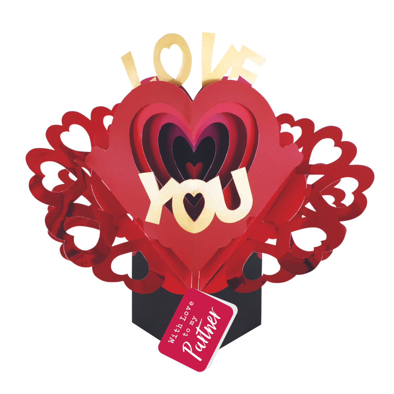 Pop Up Love You To My Partner Pop Up Card Valentine's, Birthday, Any Occasion