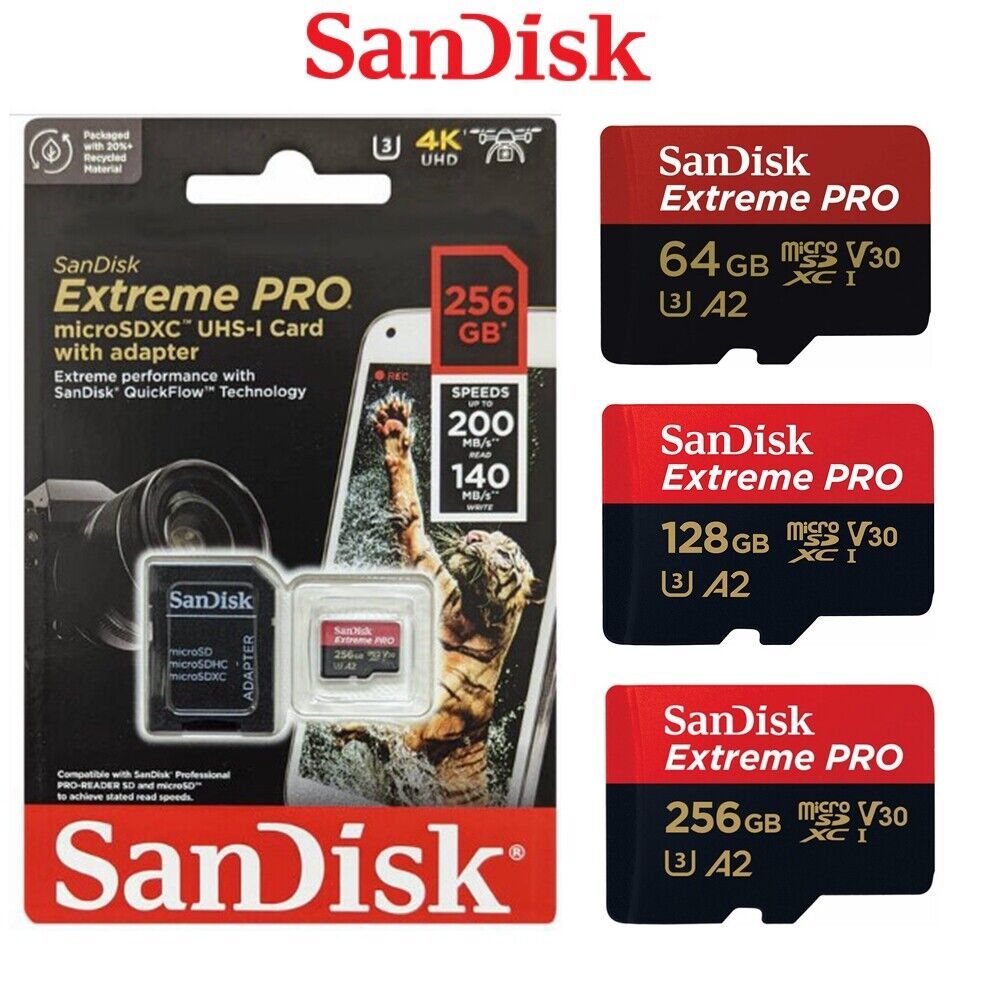 SanDisk Extreme Pro Micro SD 64GB 128GB 256GB 400GB 512GB 1TB Memory Card SanDisk Extreme Pro Micro SD 64GB 128GB 256GB 400GB 512GB 1TB Memory Card