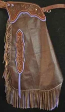 Custom Made Leather Chinks/Leather/New Purple Chaps/Made In USA