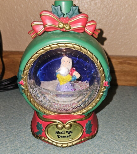 Vintage 1995 NOMA Let it Snow beleuchtete Weihnachten Schneekugel motorisiert SANTA Tanz - Bild 10 von 10