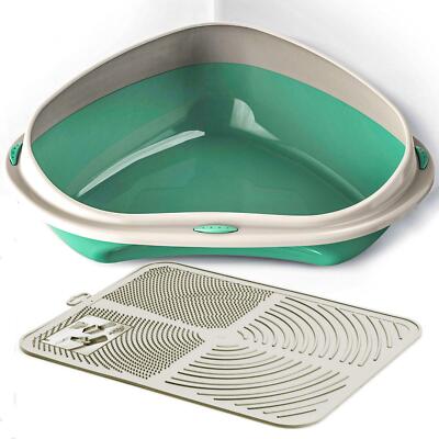 Eck Katzentoilette + rutschfeste Matte Set Box Klo Toilette groß & Jumbo CatCentre?