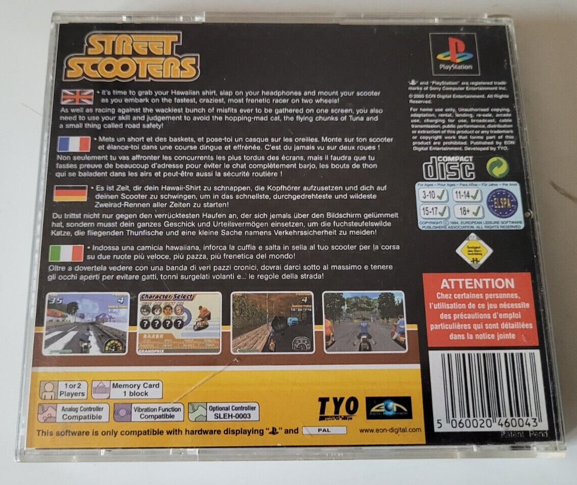 Jeu PS1 Street Scooters / SimCity 2000 - Disque Seul En Bon état - Version PAL Pour PlayStation 1