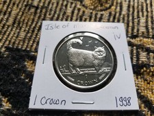 Isle of Man Almost Uncirculated Cu-Ni Cat Crown - 1998 Birman - iv