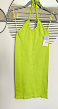 Primark Ribbed Bodycon Dress Lime Neon Green Size XS 6-8 New