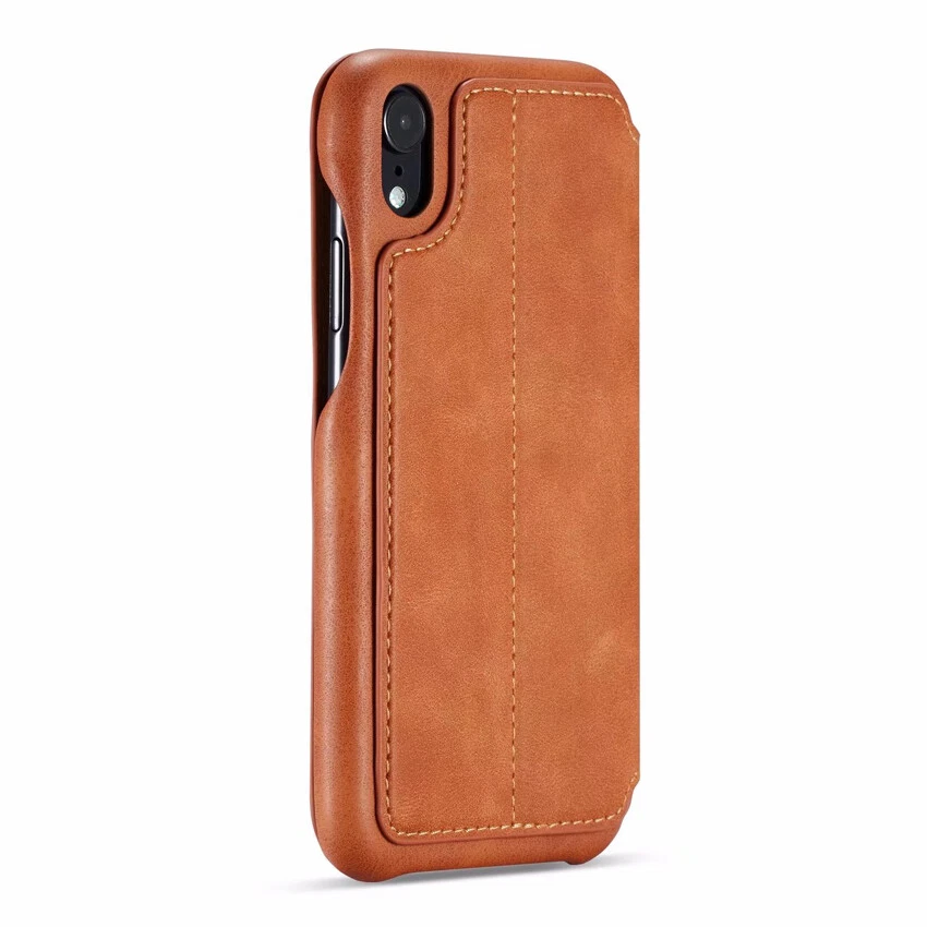 Funda tipo billetera delgada de cuero con soporte abatible para iPhone 16e/15/14/13/12/11 XR SE 8 Foto 4 de 4