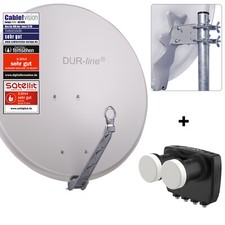 DUR-line Select 80 cm antenna satellitare alluminio DUR-line MB6-QS monoblocco quad LNB 6 gradi