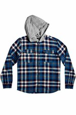 Quiksilver Boy's L/S Hooded Flannel SNAP UP - BYK1 - Small 10 - NWT