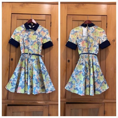closet floral skater dress Outfit: Floral Skater Dress with Rose Gold Sandals