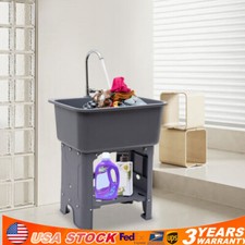 H Utility Sink Laundry Tub Freestanding with 360 Stainless Steel Faucet 30.11  