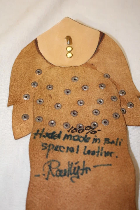 Ручной работы 100% натуральной кожи коричневый «Лотос» ремень, с заклепками декор женщин 38» Бали-B119 - Изображение 3 из 4