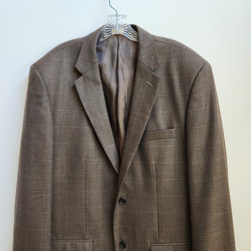 Joseph Feiss Gold Blazer Men 44L Brown Sport Coat Houndstooth Casual Suit Jacket - Picture 2 of 18