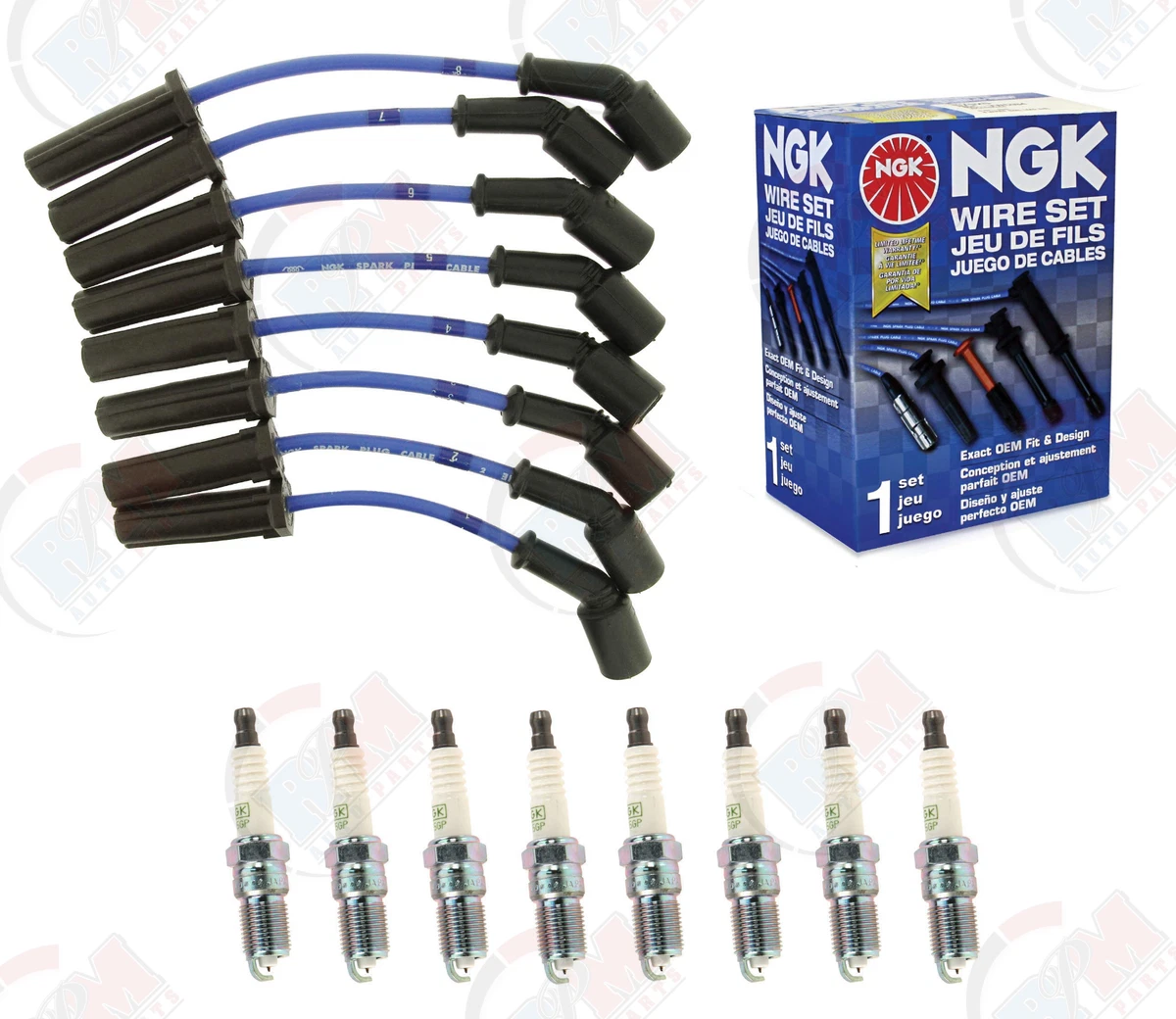 NGK Spark Plugs Ignition Wires 2010 2015 for Chevrolet Camaro SS