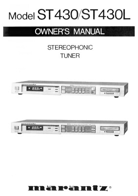 Operating Instructions for Marantz ST-430