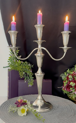 Sterling Silver Candelabra Reed & Barton Vintage Candle Stick Reed