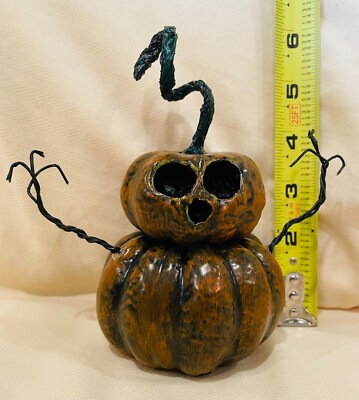 HALLOWEEN ROTTEN PUMPKINS Decoration ~ Handmade ~ Approximately 6'' with Stems