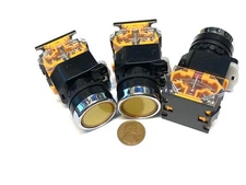 3 Pieces Yellow Latching push button switch 22mm normally open closed no n/c C32