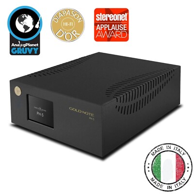 High End Phono Stage PH-5 for MM and MC cartridges by Gold Note Europlug Type C