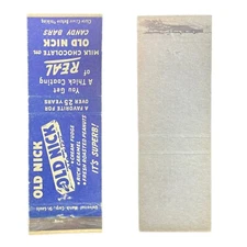VINTAGE Matchbook Cover - OLD NICK Milk Chocolate Candy Bar