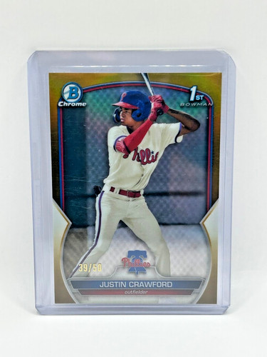 2023 Bowman Chrome Justin Crawford True Gold Refractor /50 Phillies