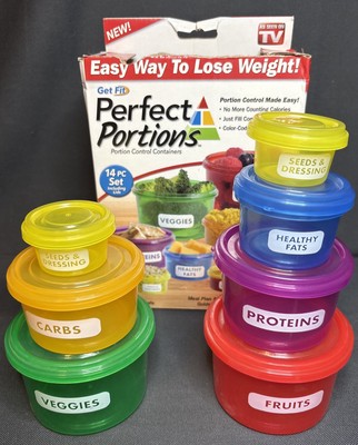 Get Fit Perfect Portions Containers 14 Piece Set Easy Way To Lose Weight *NOTE