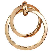 Oversized Double Ring Hoop Earrings Gold Plated Statement Drop Earrings 1396
