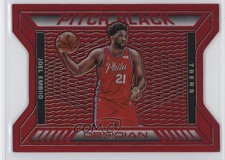 2020-21 Panini Obsidian Pitch Black Electric Etch Red Flood Joel Embiid #3 p8v