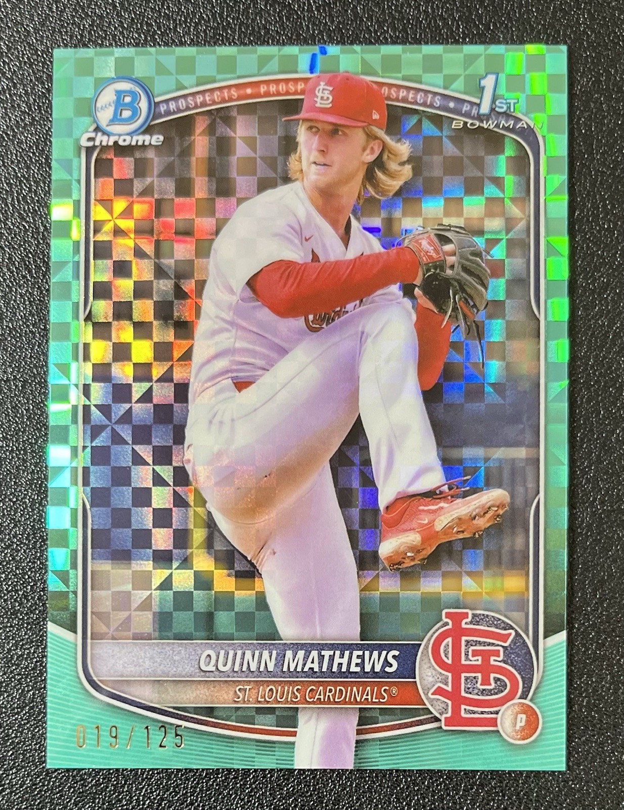 2025 Bowman Chrome Prospects Quinn Mathews Aqua X-Fractor /125 #BCP-25