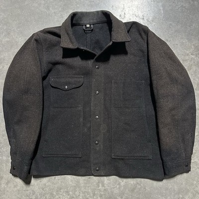 Vintage CC Filson Wool Mackinaw Cruiser Style 82 Jacket Coat Sz 2XL Faded Black