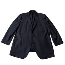 ERMENEGILDO ZEGNA TROFEO Navy Sport Coat Blazer Wool Silk - 64R - Crop Sleeve