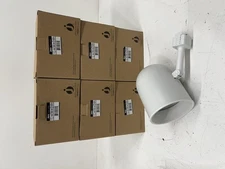 LOT OF 6 Juno Trac Lites Round Back Cylinder White Light with Light Baffle New