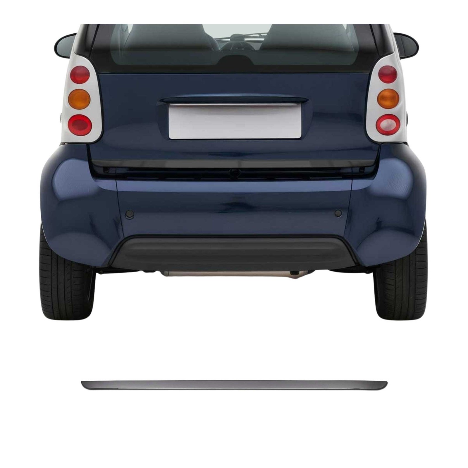 Garniture de hayon Smart ForTwo anti-rayures en acier inoxydable