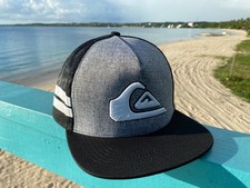 Quiksilver Trucker Hat Mens, Surf, Skateboard,Adjustable Snapback Grey and black