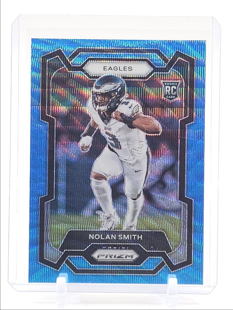 NOLAN SMITH 2023 PANINI PRIZM ROOKIE BLUE WAVE EAGLES #382 RC /199 Q0588