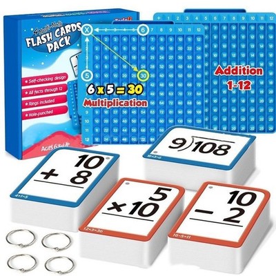 Math Flash Cards + Math Board, Multiplication Flash Card Times Table Chart, Math