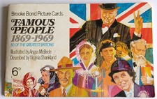 Famous People 1869-1969 Brooke Bond Picture Tea Cards, Complete Album, 50 cards