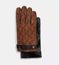 Coach Horse  Carriage Tech Napa Suede Leather Merino Wool Gloves MEN  S