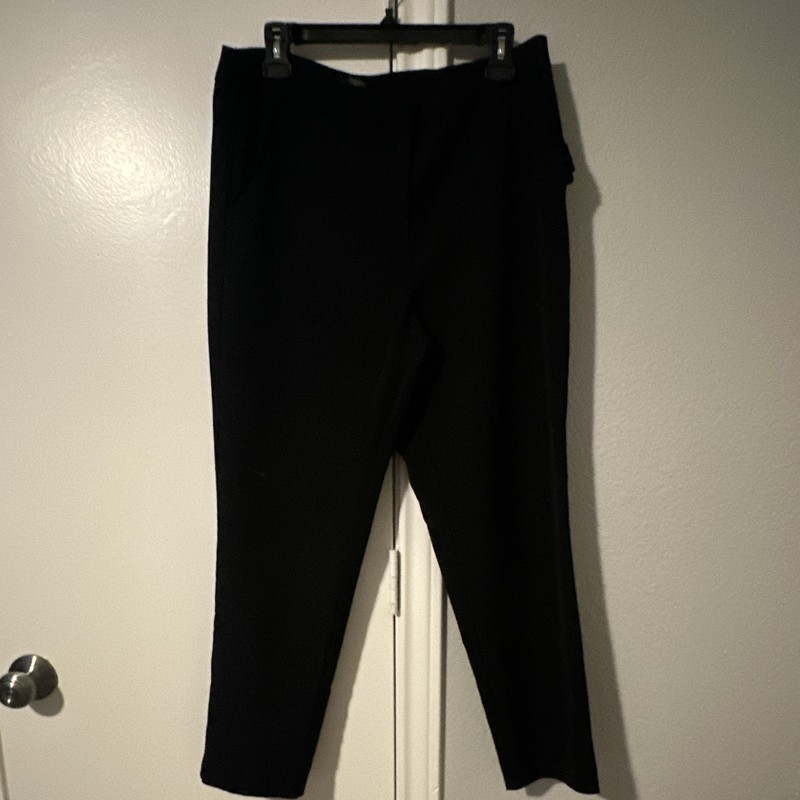 Rachel Women’s Black Solid Dress Pants Pockets Polyester/Spandex Regular 10